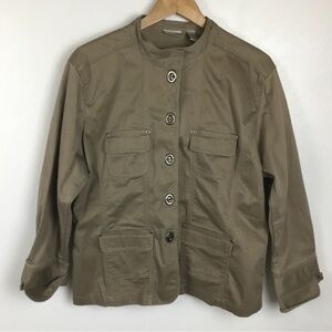 Chicos Trespass Locke Military Style Jacket in Driftwood XL